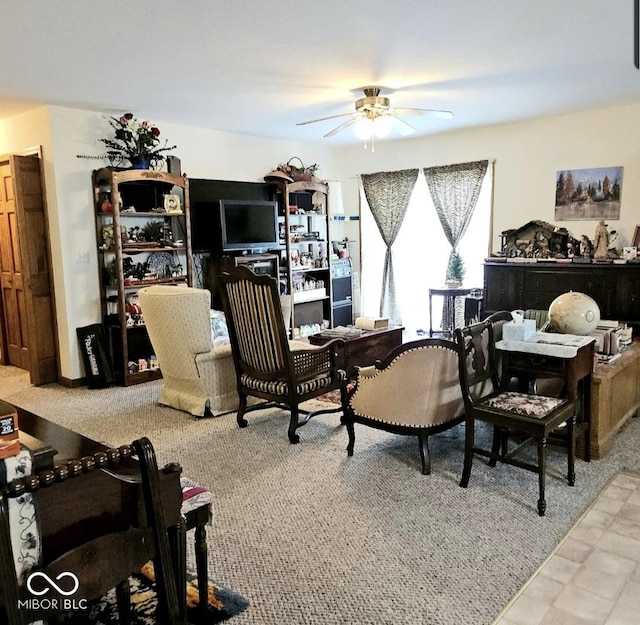 1674 W Independence St, Greensburg, IN 47240 - living area featuring a ceiling fan