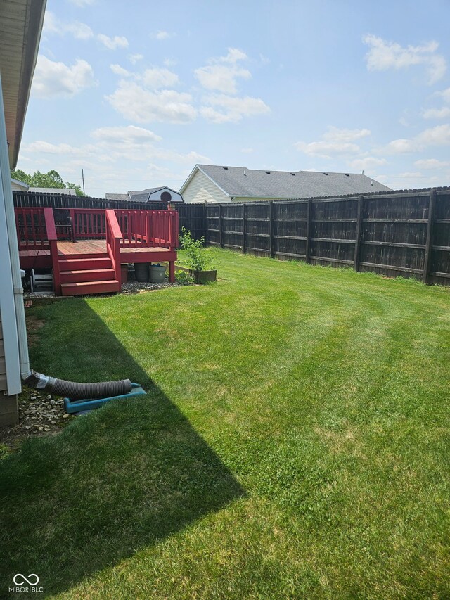 1674 W Independence St, Greensburg, IN 47240 - fenced backyard featuring a deck