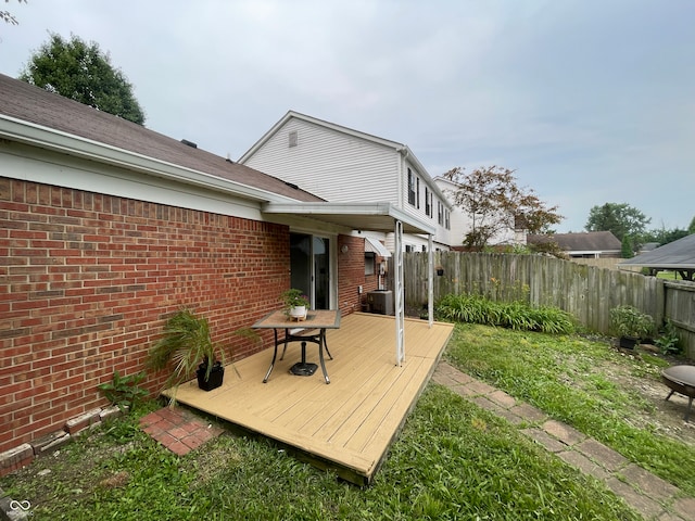 7392 S Meridian St, Indianapolis, IN 46217 - wooden terrace featuring a fenced backyard
