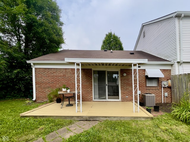 7392 S Meridian St, Indianapolis, IN 46217 - rear view of house featuring a deck and brick siding