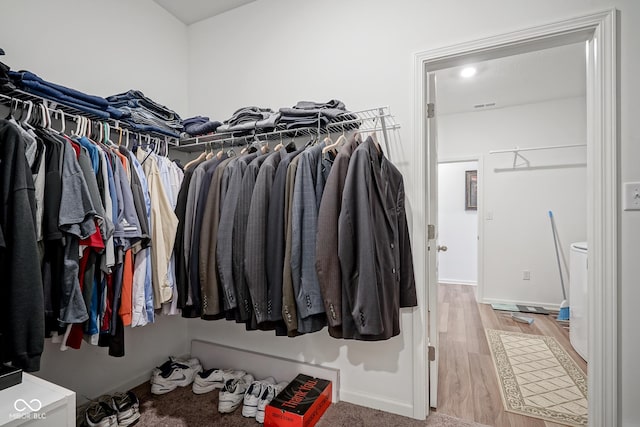 6608 W Shoreline Ct, Greenfield, IN 46140 - walk in closet with wood finished floors