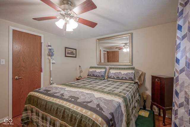 1524 Northcrest Dr, Anderson, IN 46012 - bedroom featuring wood finished floors and a ceiling fan