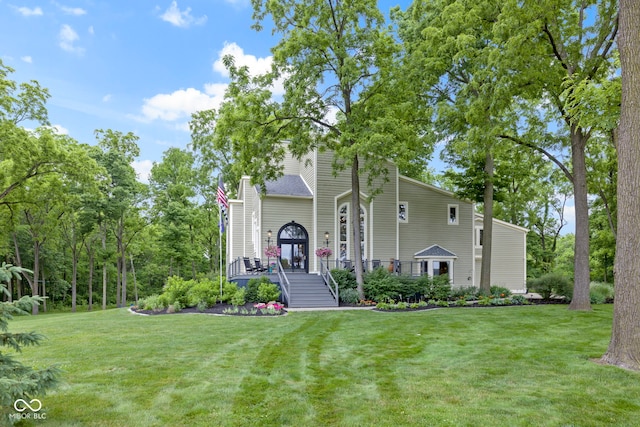 17320 Joliet Rd, Westfield, IN 46074 - view of front facade featuring a front lawn and a wooden deck
