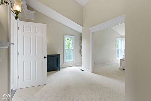 17320 Joliet Rd, Westfield, IN 46074 - corridor featuring lofted ceiling and carpet