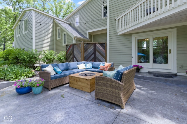 17320 Joliet Rd, Westfield, IN 46074 - view of patio with an outdoor living space with a fire pit