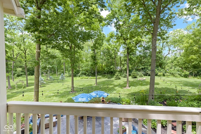 17320 Joliet Rd, Westfield, IN 46074 - view of yard featuring a balcony and view of scattered trees