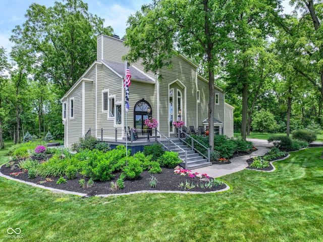 17320 Joliet Rd, Westfield, IN 46074 - view of front of property with a chimney and a front yard