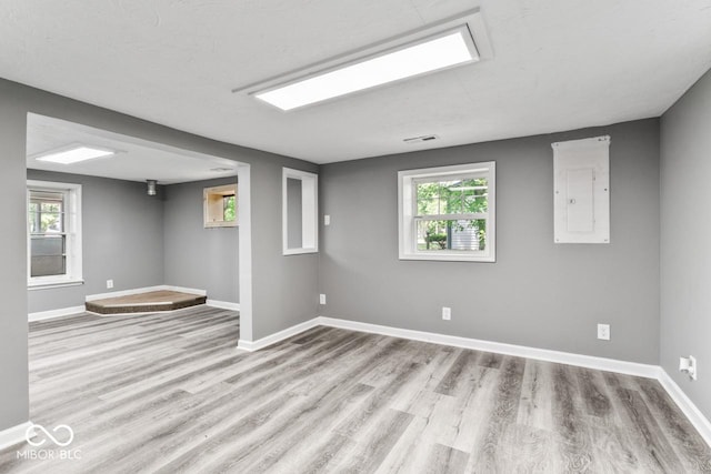 3529 Hunt St, Plainfield, IN 46168 - below grade area with electric panel and wood finished floors