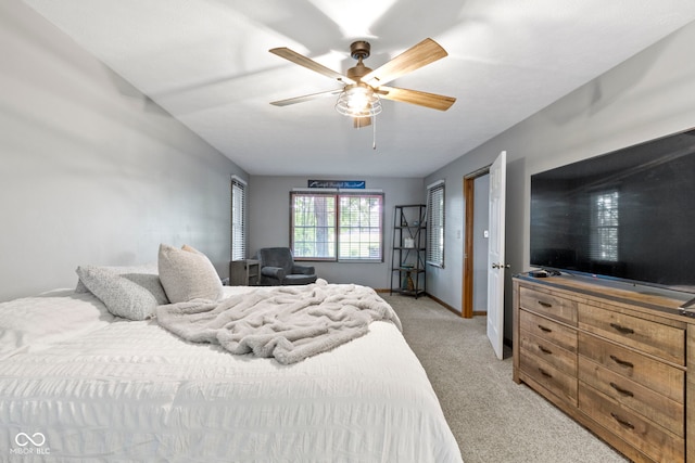10808 Greenbriar Dr, Fishers, IN 46037 - bedroom with light colored carpet and ceiling fan