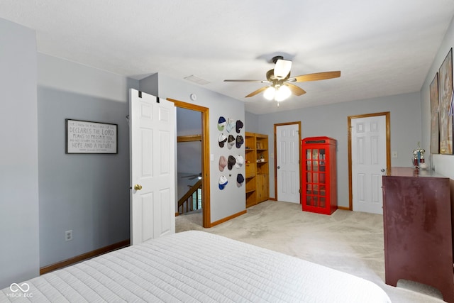 10808 Greenbriar Dr, Fishers, IN 46037 - bedroom with light carpet and a ceiling fan