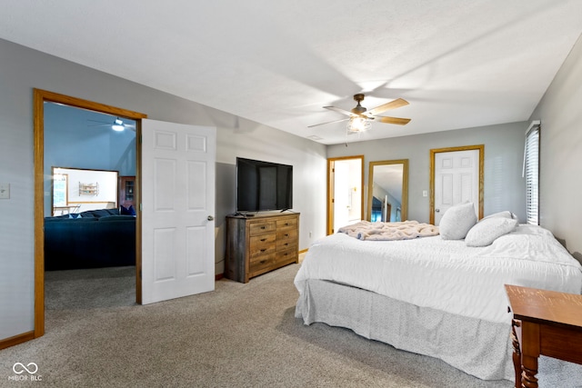 10808 Greenbriar Dr, Fishers, IN 46037 - carpeted bedroom featuring a ceiling fan