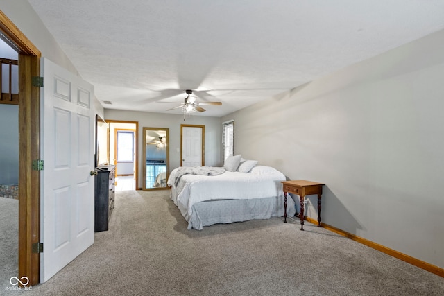 10808 Greenbriar Dr, Fishers, IN 46037 - bedroom featuring light carpet, multiple windows, and a ceiling fan
