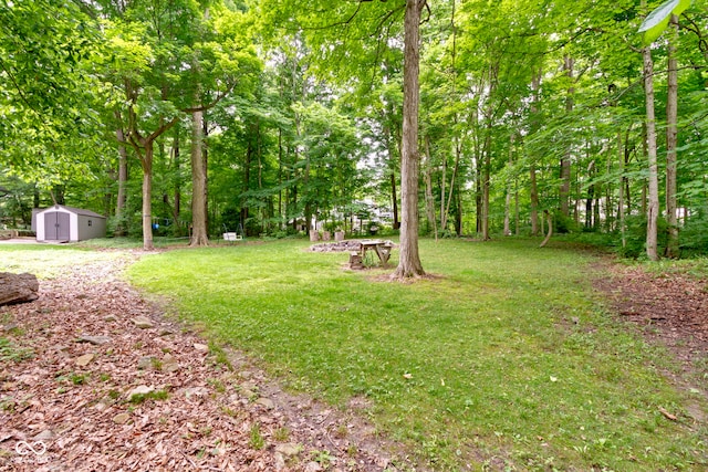 10808 Greenbriar Dr, Fishers, IN 46037 - view of green lawn with a storage shed