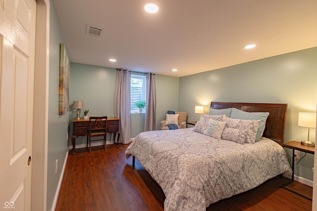 5609 Meadowood Dr, Indianapolis, IN 46224 - bedroom with dark wood-type flooring and recessed lighting