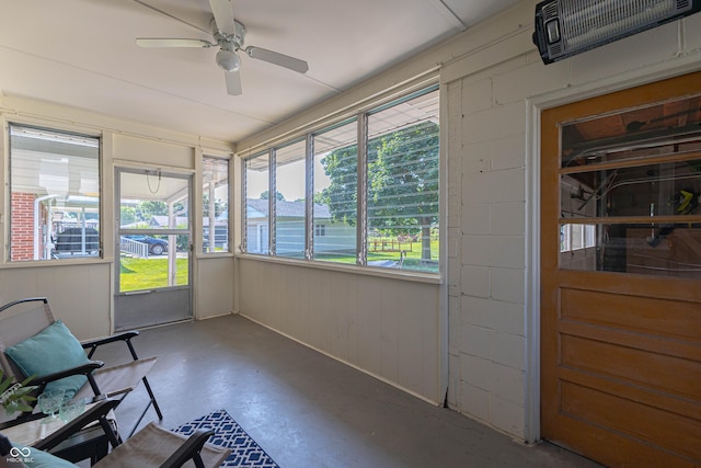 5609 Meadowood Dr, Indianapolis, IN 46224 - unfurnished sunroom with ceiling fan