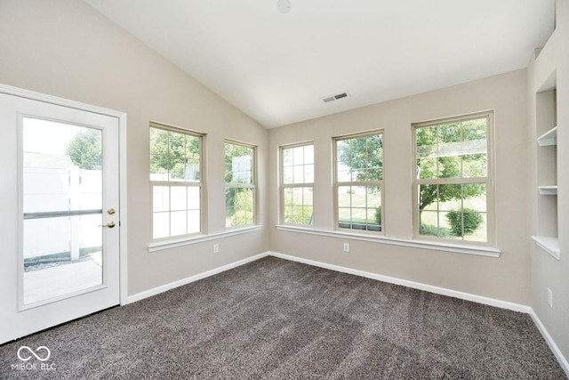 10668 Whippoorwill Ln, Indianapolis, IN 46231 - unfurnished sunroom featuring lofted ceiling