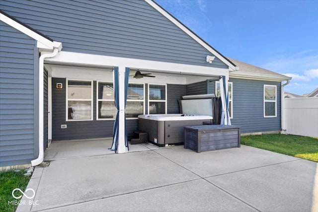 4420 Wild Turkey Dr, Indianapolis, IN 46239 - view of patio with a hot tub and ceiling fan