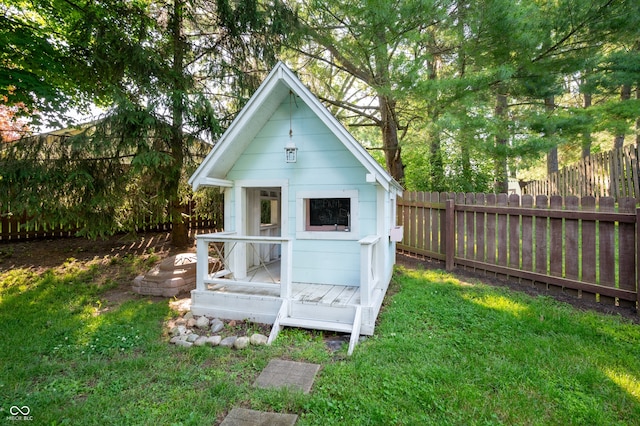 1031 Lancashire Ln, Pendleton, IN 46064 - view of outdoor structure with a fenced backyard