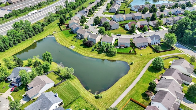 12322 Cool Winds Way W, Fishers, IN 46037 - aerial view of property and surrounding area with nearby suburban area and a large body of water