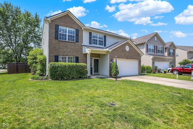 12322 Cool Winds Way W, Fishers, IN 46037 - view of front of house featuring driveway, brick siding, and an attached garage