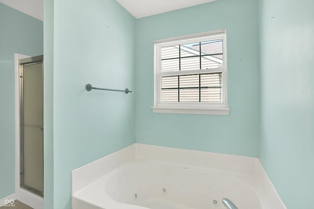 12322 Cool Winds Way W, Fishers, IN 46037 - full bathroom featuring a whirlpool tub and a stall shower