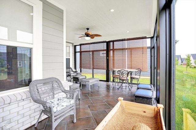 2612 Ruffian Dr, Westfield, IN 46074 - sunroom featuring a ceiling fan