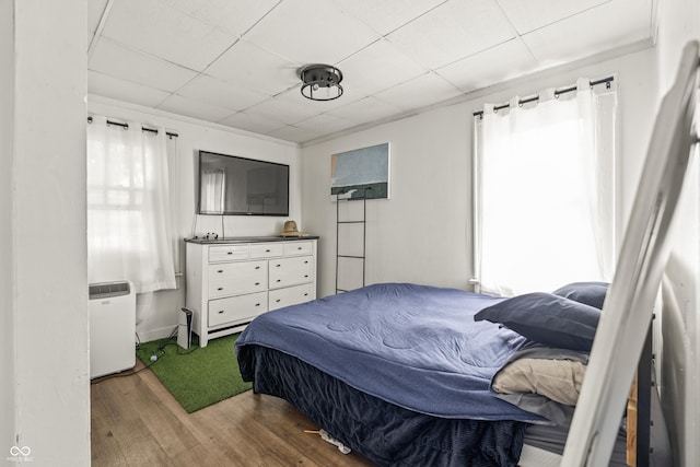 1849 E Minnesota St, Indianapolis, IN 46203 - bedroom featuring wood finished floors and a drop ceiling