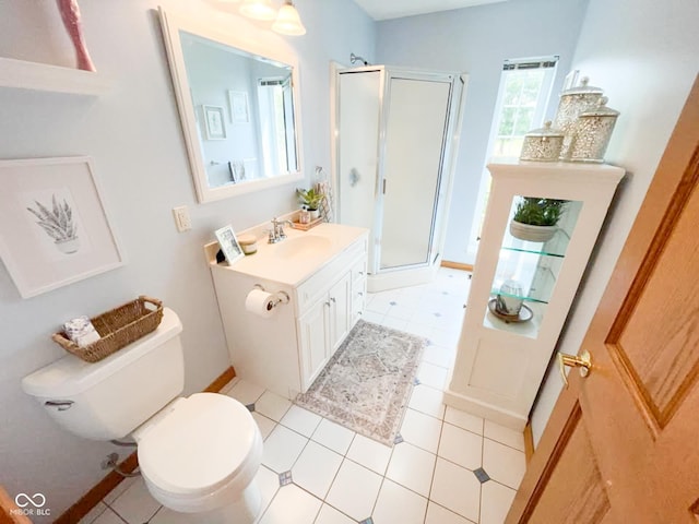 14266 S 125 E, Clinton, IN 47842 - bathroom featuring vanity, a shower stall, and tile patterned floors