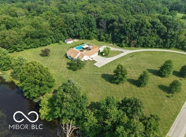 14266 S 125 E, Clinton, IN 47842 - aerial view of property and surrounding area with a forest
