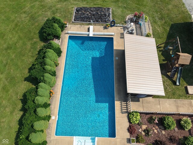 14266 S 125 E, Clinton, IN 47842 - bird's eye view of a pool area