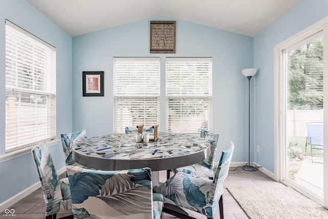 1112 Halifax Ct, Indianapolis, IN 46231 - dining area with vaulted ceiling and baseboards