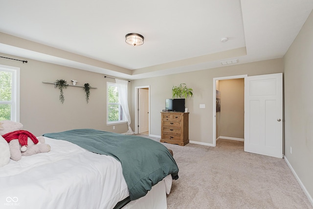 11840 Crossbill Ct, Noblesville, IN 46060 - bedroom featuring multiple windows, carpet flooring, and a raised ceiling