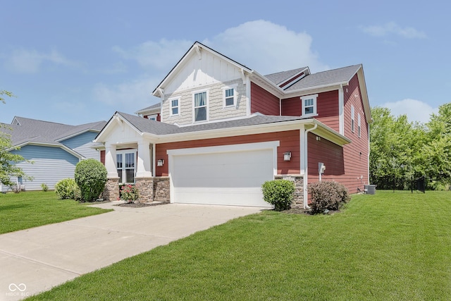 11840 Crossbill Ct, Noblesville, IN 46060 - craftsman-style home featuring board and batten siding, a front lawn, a garage, and concrete driveway