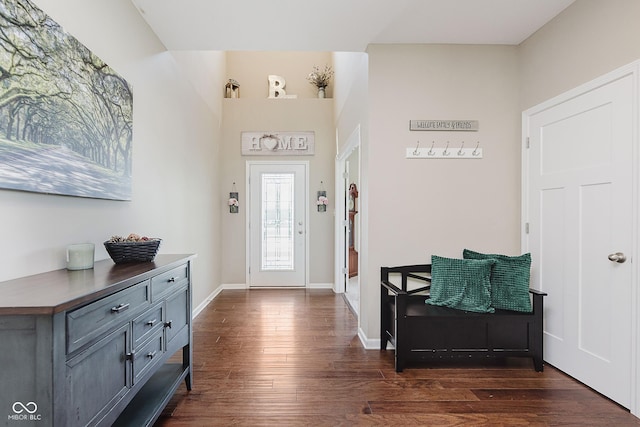 11840 Crossbill Ct, Noblesville, IN 46060 - entryway featuring dark wood-style flooring and baseboards