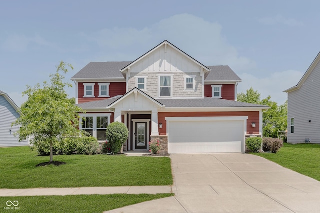 11840 Crossbill Ct, Noblesville, IN 46060 - craftsman house with board and batten siding, concrete driveway, and a front lawn