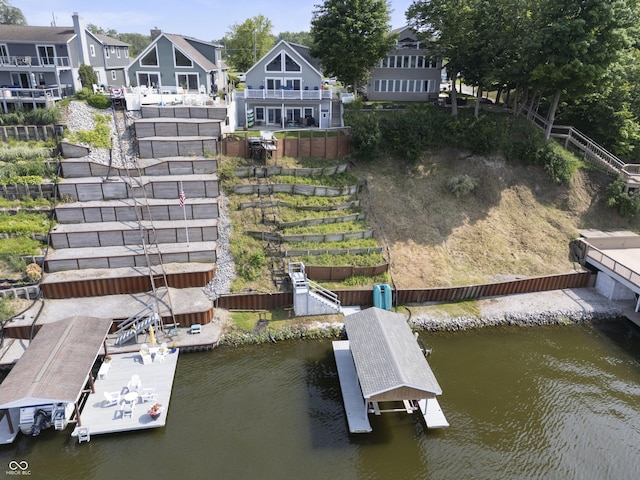 5823 E Sheridan Rd, Monticello, IN 47960 - dock area featuring a water view and stairs