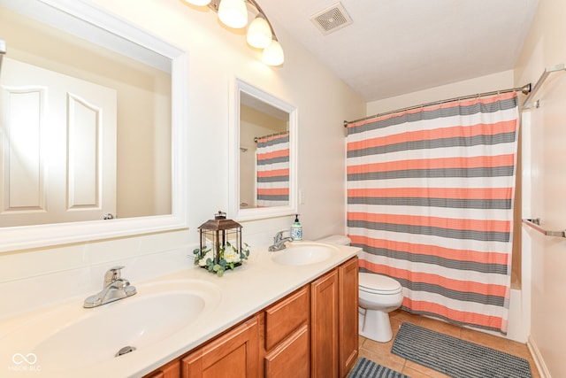 14109 Secretariat Ct, Carmel, IN 46074 - bathroom with double vanity, tile patterned flooring, and shower / bath combination with curtain
