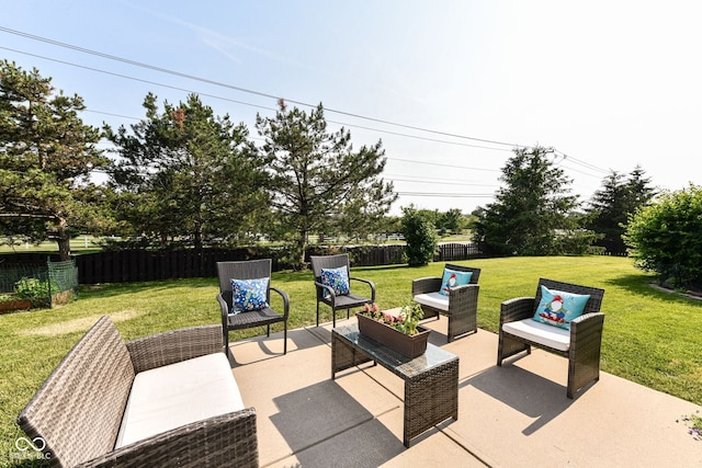 14109 Secretariat Ct, Carmel, IN 46074 - fenced backyard with an outdoor living space and a patio
