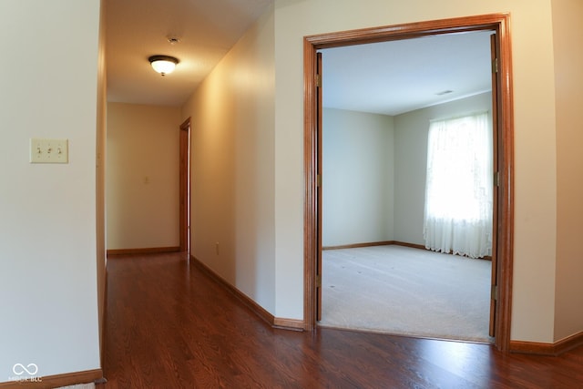 413 Blue Spring Dr, Indianapolis, IN 46239 - hallway with wood finished floors and baseboards