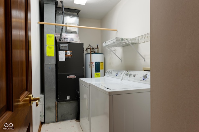 413 Blue Spring Dr, Indianapolis, IN 46239 - laundry room with separate washer and dryer and water heater