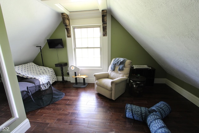 2825 E 216th St, Cicero, IN 46034 - bedroom featuring wood finished floors, vaulted ceiling, and a textured ceiling