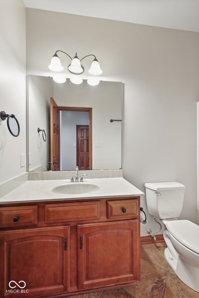 5274 Brooks Bnd, Greenwood, IN 46143 - half bathroom featuring vanity and stone finish flooring