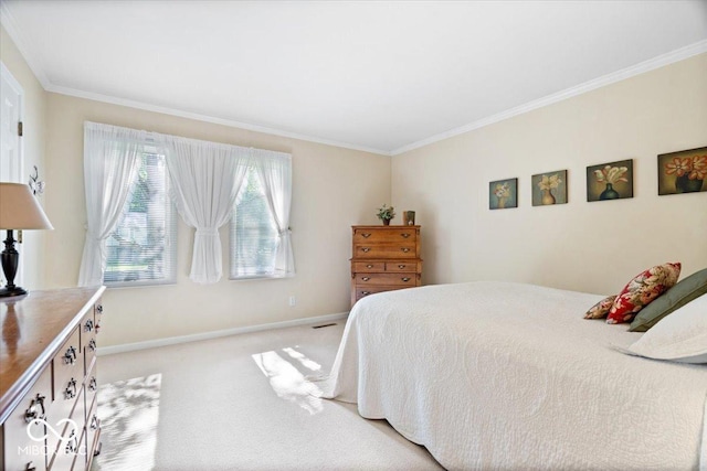 54 Horseshoe Ln, Carmel, IN 46033 - bedroom featuring light colored carpet and ornamental molding