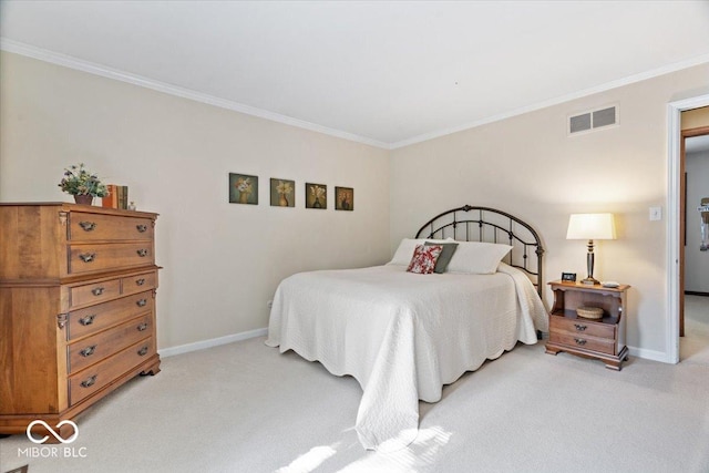 54 Horseshoe Ln, Carmel, IN 46033 - bedroom featuring light colored carpet and ornamental molding