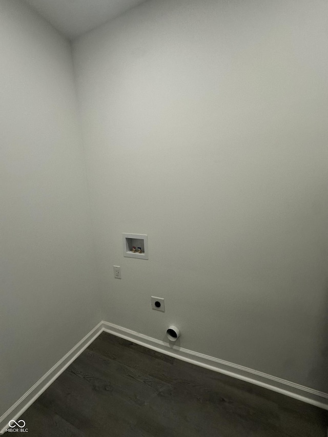 2127 Haines Ave, Indianapolis, IN 46221 - laundry room featuring hookup for a washing machine, dark wood finished floors, and electric dryer hookup