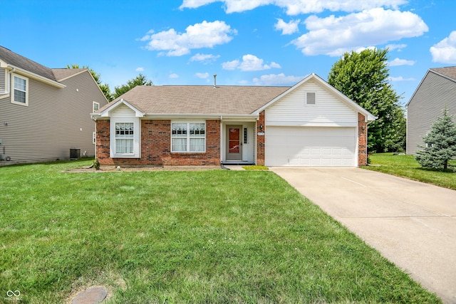 8038 Sydney Ln, Avon, IN 46123 - view of front of property featuring brick siding, concrete driveway, a garage, and a front lawn