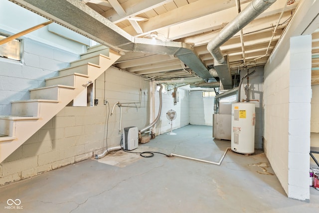 1020 N Ritter Ave, Indianapolis, IN 46219 - below grade area with water heater and stairs