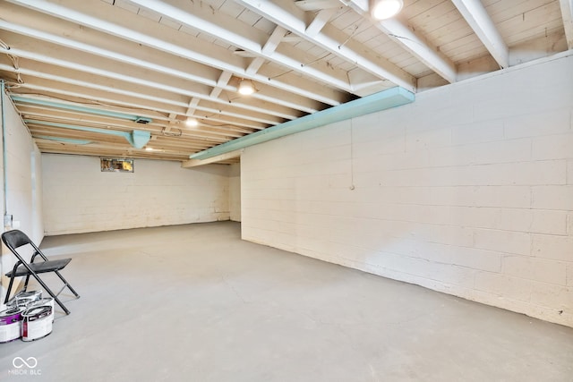 1020 N Ritter Ave, Indianapolis, IN 46219 - unfinished below grade area featuring concrete block wall