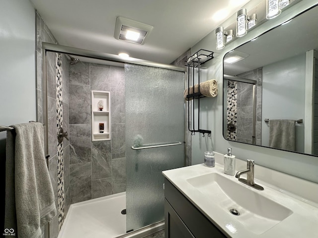 7150 Combs Rd, Indianapolis, IN 46237 - full bath featuring vanity and a shower stall