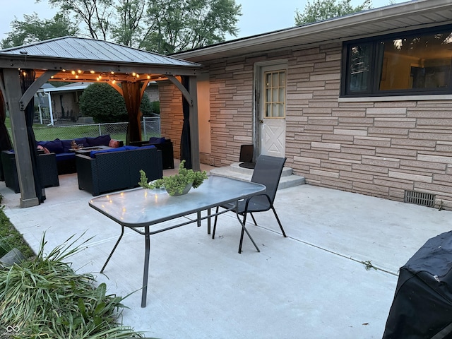 7150 Combs Rd, Indianapolis, IN 46237 - view of patio / terrace featuring an outdoor hangout area and a gazebo